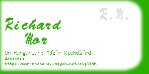 richard mor business card